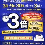ポイント3倍について ポイント3倍について